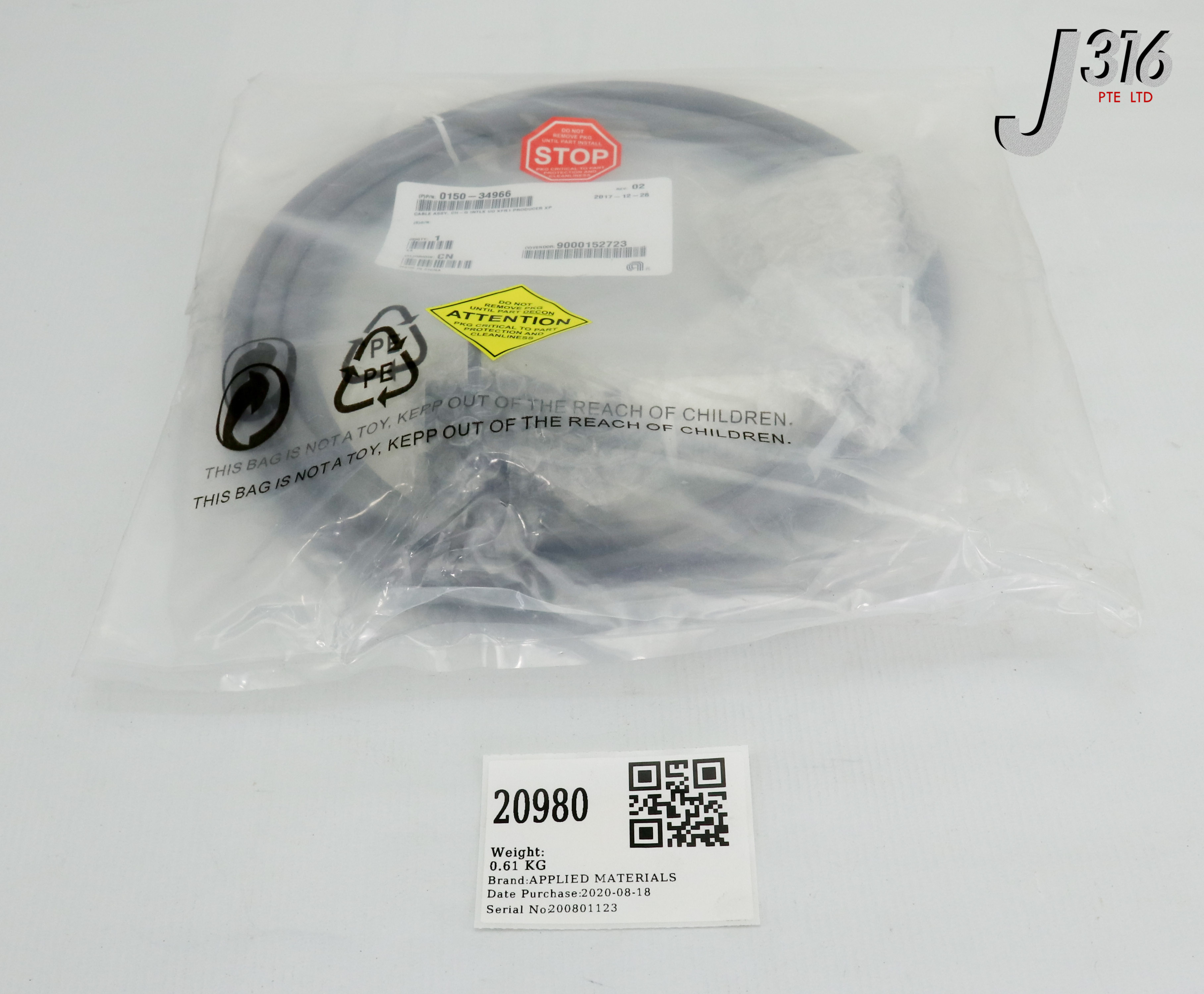20980 APPLIED MATERIALS CABLE ASSY CH-G INTLK I/O XFR1 PROD XP
